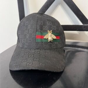 Black and White Hat with Logo Detail